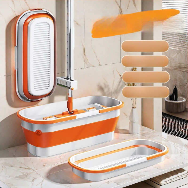 Salokāms spaiņš mopam, taisnstūrveida, ar izspiešanas funkciju, piemērots grīdas tīrīšanai un auto mazgāšanai (Materiāls: PP; Zīmols: Home storm; Izlaiduma datums: rudens 2025; Svars: 0.55 kg)