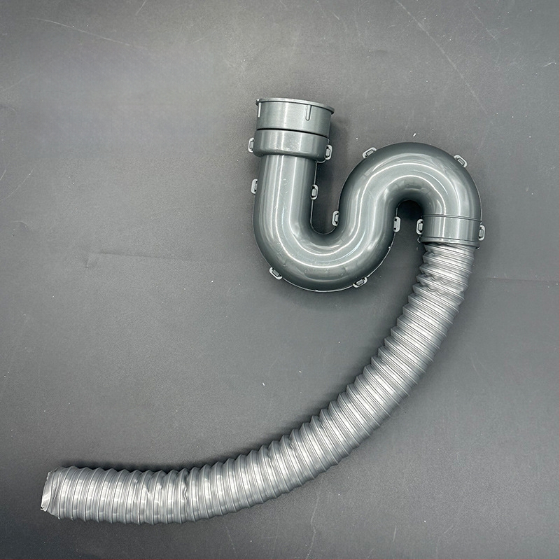 Kööginõude äravoolutorude komplekt, S-kaar, polüpropüleen, tõmbe tüüp, kohandatud töötlemine