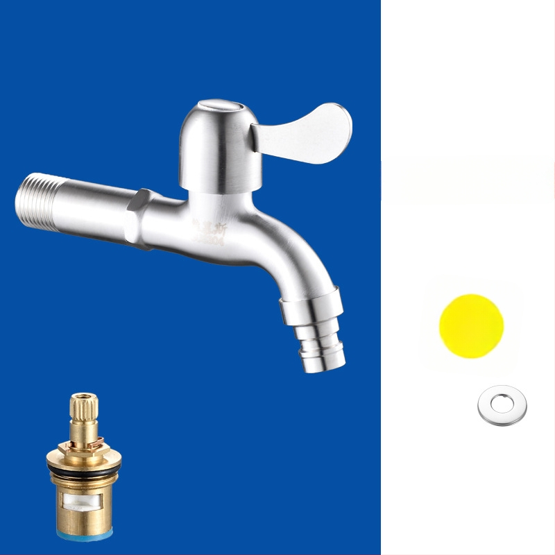 Seininis kranas skalbimo mašinai ir plovimui baseinui, 304 nerūdijančio plieno, modelis V5004, vieno rankenėle, sieninis montavimas, nominalus slėgis 0.8–1.2 MPa