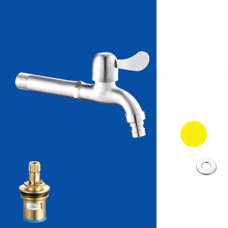 Seininis kranas skalbimo mašinai ir plovimui baseinui, 304 nerūdijančio plieno, modelis V5004, vieno rankenėle, sieninis montavimas, nominalus slėgis 0.8–1.2 MPa