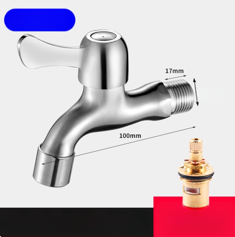 Pesumasinaga kraan 304 roostevabast terasest, seinasse paigaldatav, kiire avamine, kerami disk ventiil, istme diameeter 20 mm