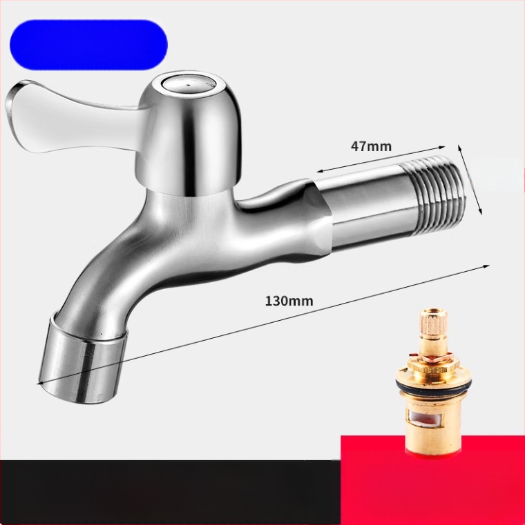 Pesumasinaga kraan 304 roostevabast terasest, seinasse paigaldatav, kiire avamine, kerami disk ventiil, istme diameeter 20 mm