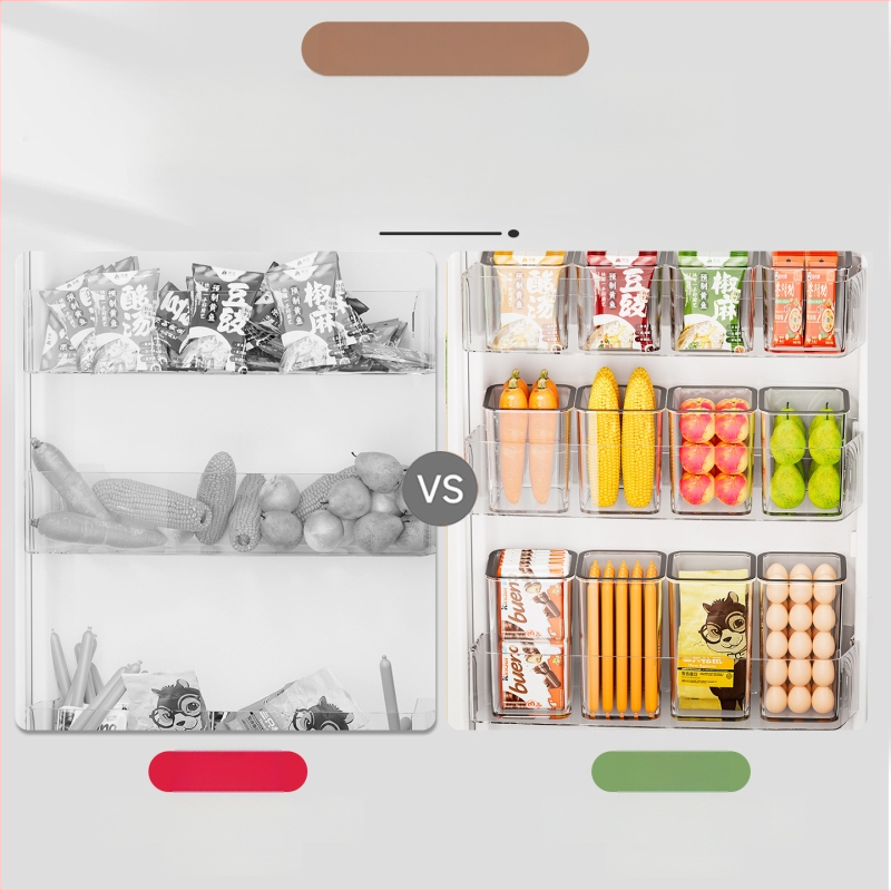Olu laikymo dėžutė šaldytuvo šoninėms durims, šviežumo laikymas vaisiams ir daržovėms, PET medžiaga, virtuvės saugojimo organizatorius