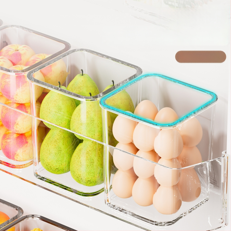 Olu laikymo dėžutė šaldytuvo šoninėms durims, šviežumo laikymas vaisiams ir daržovėms, PET medžiaga, virtuvės saugojimo organizatorius