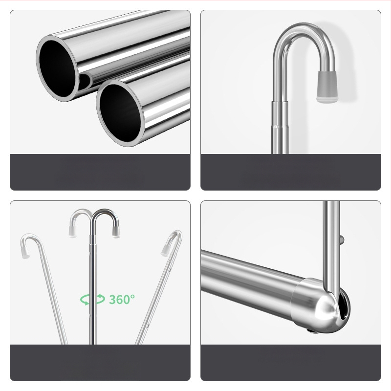 Pochile Balkono teleskopinė skalbinių džiovykla iš nerūdijančio plieno, be gręžimo, sulankstoma, skirta antklodėms ir paklodėms