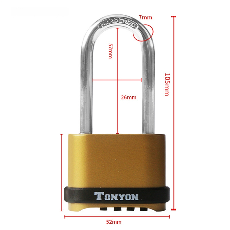 4-ratų kombinuotas užraktas studentų bendrabutyje ir lauko naudojimui – varinis korpusas, modelis K25008
