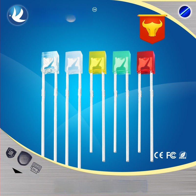 Kvadratiniai LED indikatoriai granulės – Sanan čipas, 1.8–3.4 V, 20 mA, 0.06 W, šviesos srautas 3.5–4.3 lm