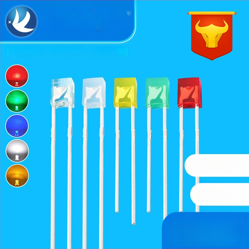 Kvadratiniai LED indikatoriai granulės – Sanan čipas, 1.8–3.4 V, 20 mA, 0.06 W, šviesos srautas 3.5–4.3 lm