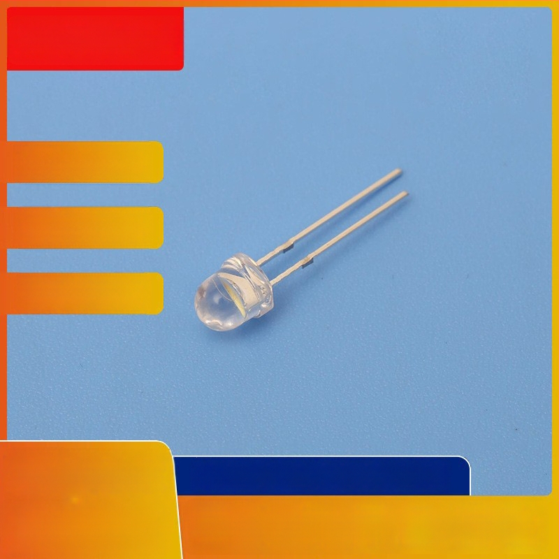 LED karoliukai 5 mm, modelis F5, tiesioginė montavimas, 2,8–3,2 V, 20 mA, 0,2 W, 60° spindulys, šviesos srautas 7–8 lm