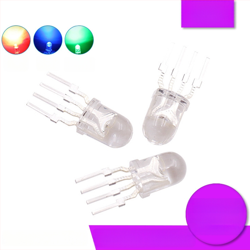 RGB LED elementas su 4 pin't, bendras katodas/anodas, didelis ryškumas, pritaikymas