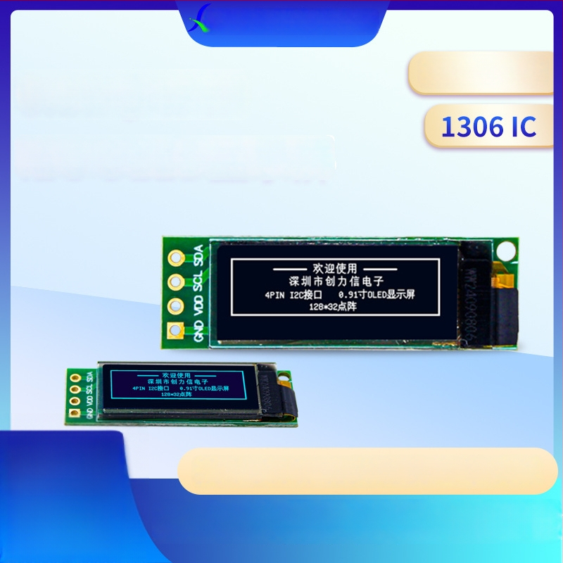 OLED displejový modul I2C, 128x32 bodová mriežka, 1306 IC, pre test tesnosti vzduchu, -40°C