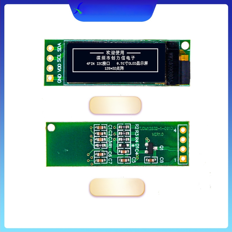 OLED displejový modul I2C, 128x32 bodová mriežka, 1306 IC, pre test tesnosti vzduchu, -40°C
