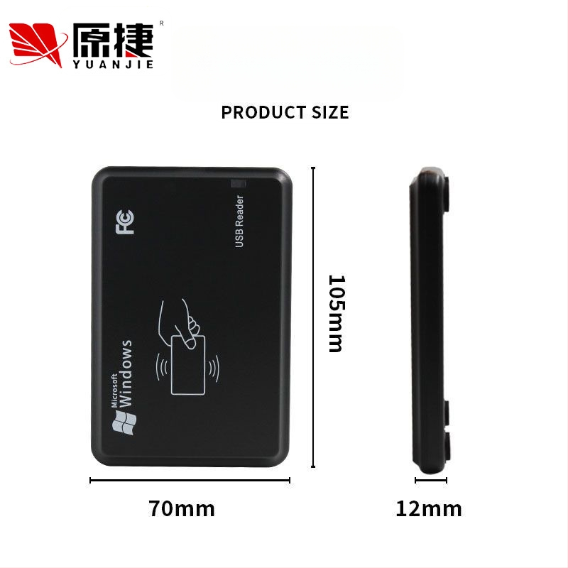 Dviejų dažnių IC/ID RFID skaitytuvas su USB sąsaja, belaidžiam prieigos valdymui, NFC suderinamas, jutiklio diapazonas 2–5 cm