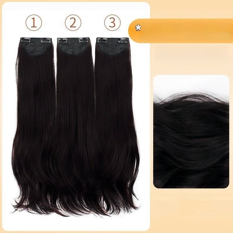 Trijų dalių mikro volų parūka su nematoma viršutine dalimi, ilgos garbanos, apimtis, ilgis 50–60 cm, karščiui atspari sintetinių pluoštų