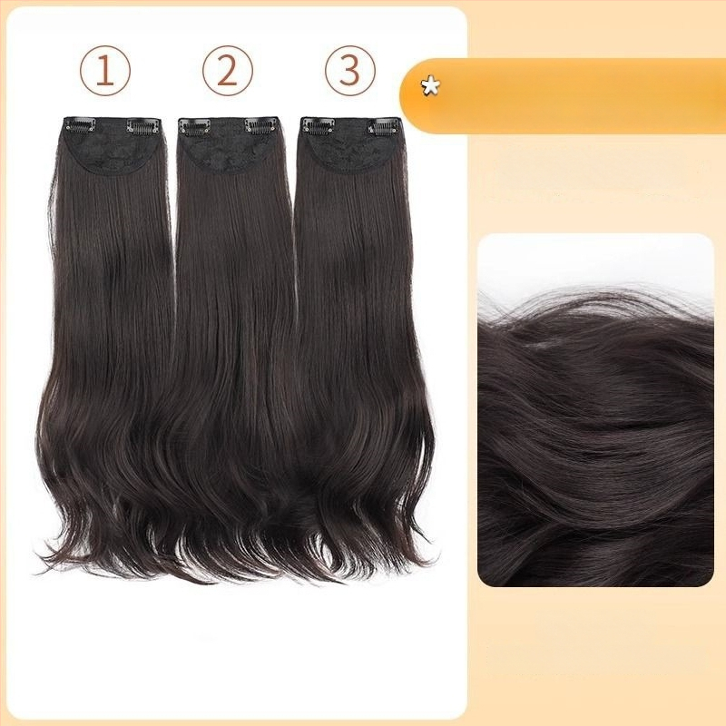 Trijų dalių mikro volų parūka su nematoma viršutine dalimi, ilgos garbanos, apimtis, ilgis 50–60 cm, karščiui atspari sintetinių pluoštų