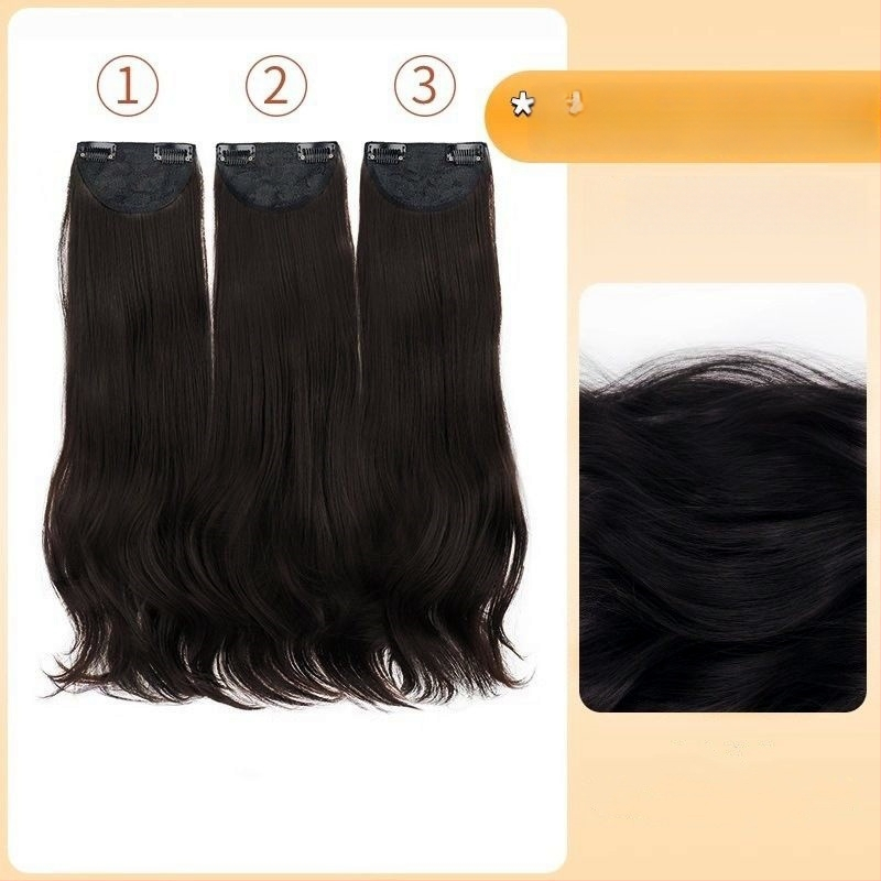 Trijų dalių mikro volų parūka su nematoma viršutine dalimi, ilgos garbanos, apimtis, ilgis 50–60 cm, karščiui atspari sintetinių pluoštų