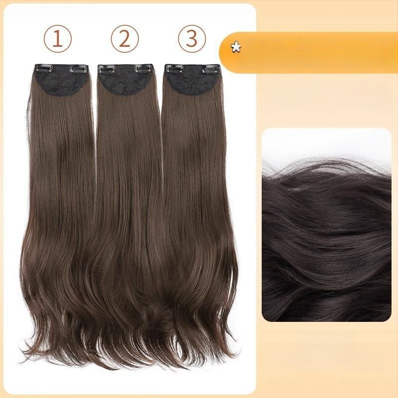 Trijų dalių mikro volų parūka su nematoma viršutine dalimi, ilgos garbanos, apimtis, ilgis 50–60 cm, karščiui atspari sintetinių pluoštų