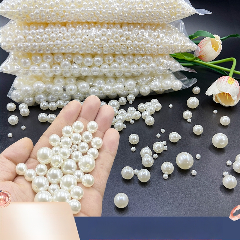 DIY papuošalų aksesuaras iš plastmasos/rezino, su injekciniu dengimu, imitacinio perlų rašto, natūralaus stiliaus.