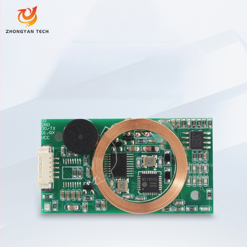 RFID dviejų dažnių kortų skaitytuvo modulis ZY-RFM411, 125kHz+13.56MHz, sąsajos RS232/TTL/USB, ISO14443A/B, aptikimo atstumas 2-5, modelis ZY-RFM411