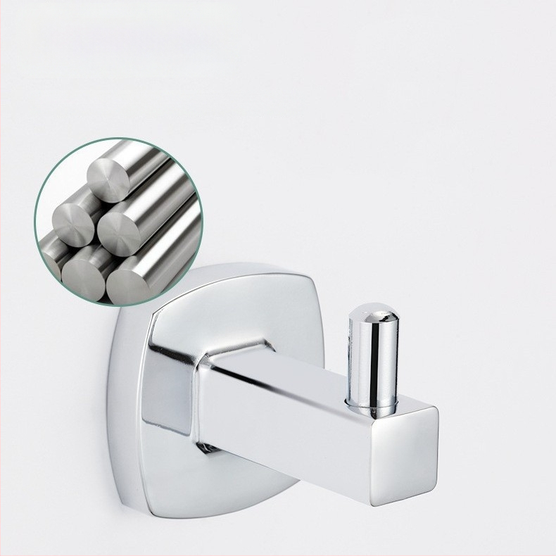 Cinko lydinio vonios kambario aksesuarų rinkinys su elektroplakavimu — šešių dalių rinkinys: rankšluosčio laikiklis, tualeto popieriaus laikiklis, muilo tinklelis; modernus minimalistinis stilius