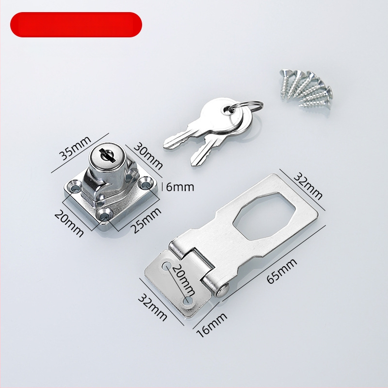 Nerūsavat terasest ja tsingi sulamust valmistatud sahtli lukk, mudel Lock plate, sobib arhiivikam kappidele, külmikutele, garderoobidele ja sahtlite kappidele