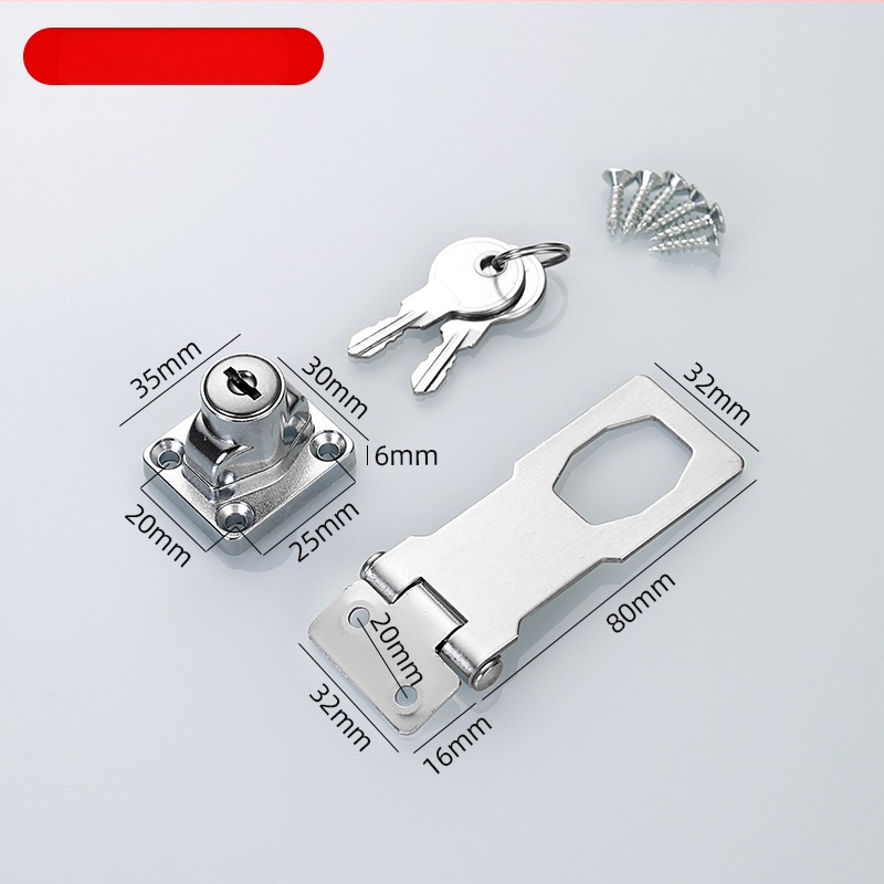 Nerūsavat terasest ja tsingi sulamust valmistatud sahtli lukk, mudel Lock plate, sobib arhiivikam kappidele, külmikutele, garderoobidele ja sahtlite kappidele