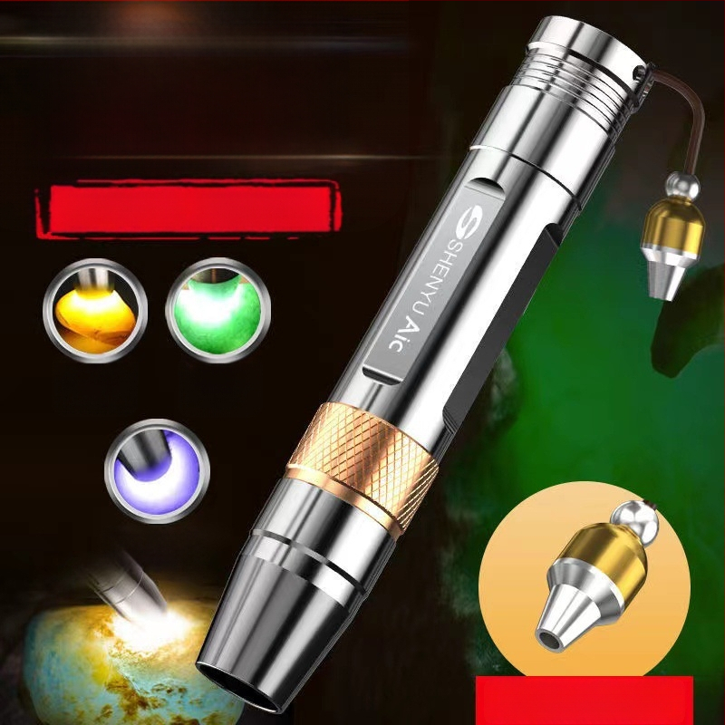 Rankinis jad identifikavimo žibintas | 365nm UV, 5W LED, 50 cm veikimo diapazonas, 18650 baterija, modelis V6