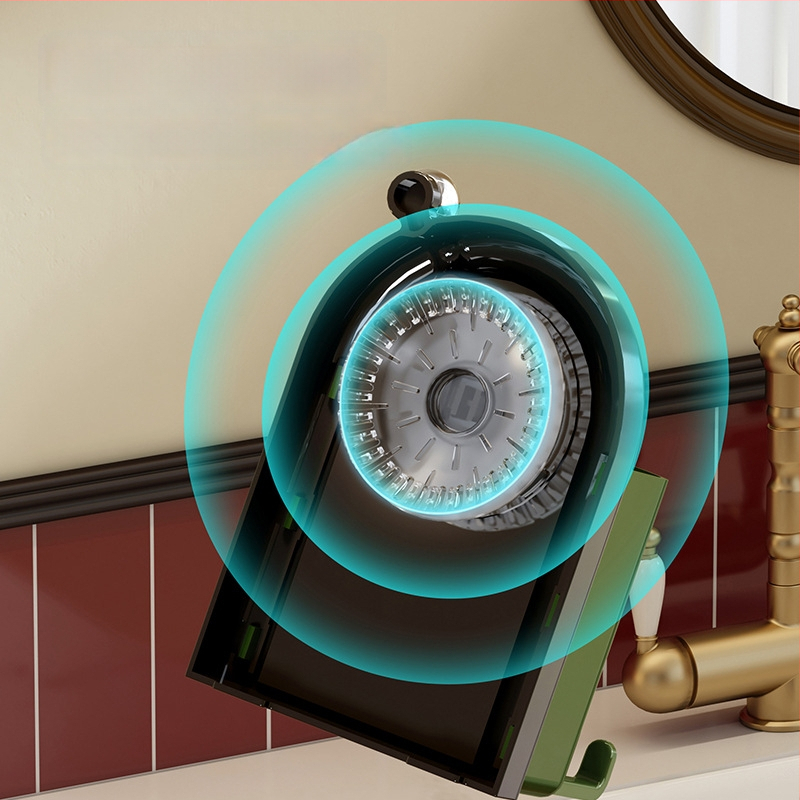 Šepetėlių laikiklis su siurbtuvu, montuojamas prie sienos, plastikinis, skalavimo puodelio laikymas, logotipo spausdinimas įmanomas