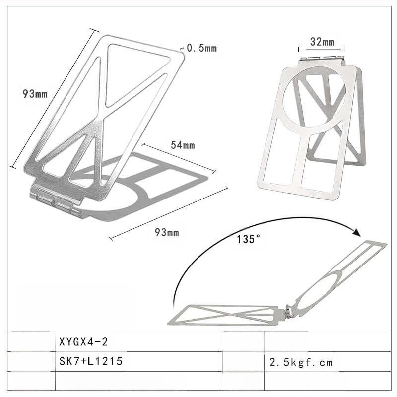Magentkaardide hoidja mobiiltelefonile koos summutava hinge ja 170° pöörleva hinge'iga, Power Banki alus