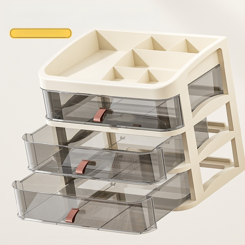 Stalo laikymo spintelė su stalčiais – PP medžiaga, paprastas modernus dizainas, montuojamas ant stalo