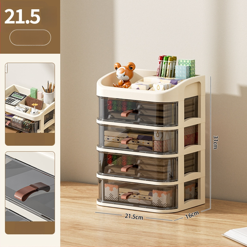 Stalo laikymo spintelė su stalčiais – PP medžiaga, paprastas modernus dizainas, montuojamas ant stalo