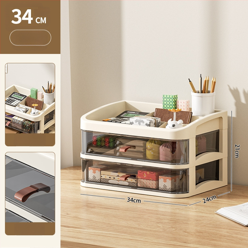 Stalo laikymo spintelė su stalčiais – PP medžiaga, paprastas modernus dizainas, montuojamas ant stalo