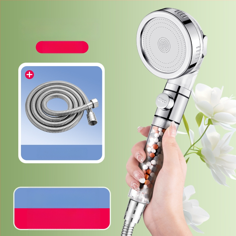 Slėginė filtruota dušos galva, ABS korpusas, filtravimas su dechloravimu ir neigiamais jonais, trijų srauto režimų, darbinė temperatūra 0–99°C