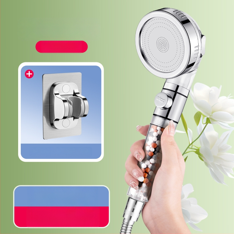 Slėginė filtruota dušos galva, ABS korpusas, filtravimas su dechloravimu ir neigiamais jonais, trijų srauto režimų, darbinė temperatūra 0–99°C
