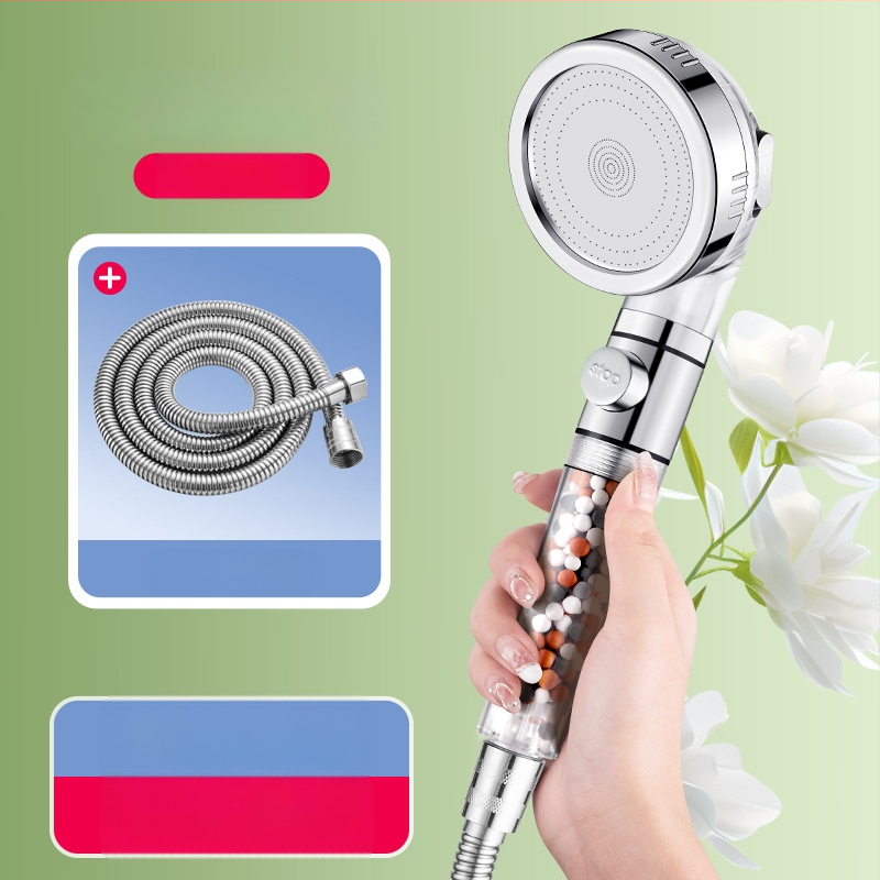 Slėginė filtruota dušos galva, ABS korpusas, filtravimas su dechloravimu ir neigiamais jonais, trijų srauto režimų, darbinė temperatūra 0–99°C
