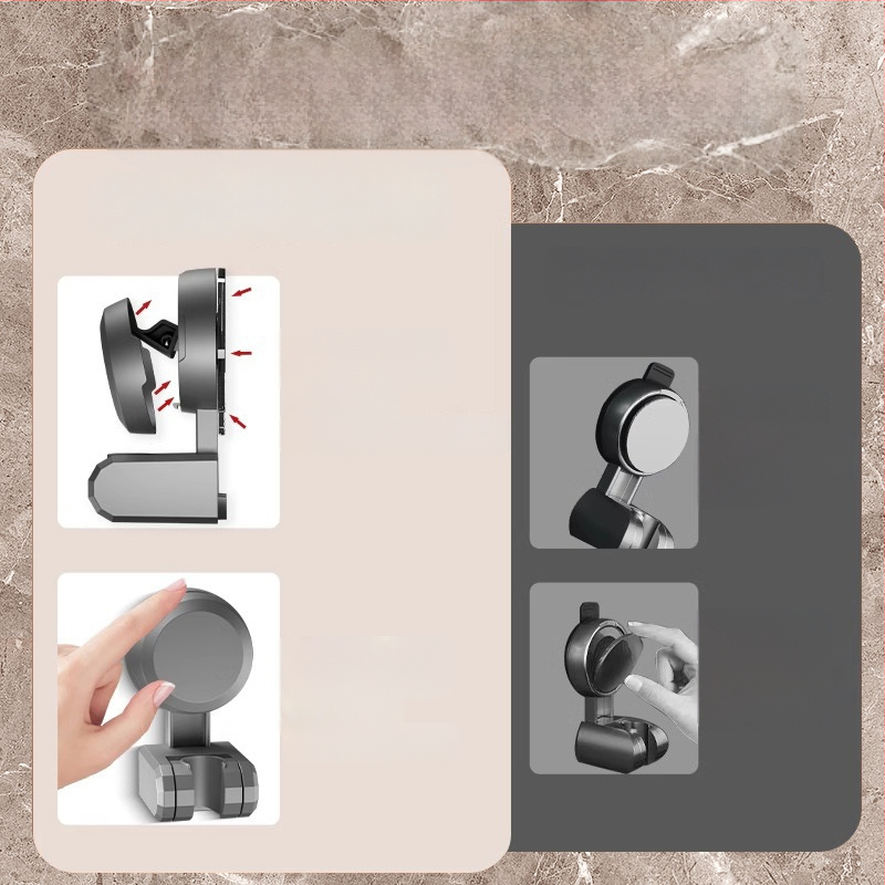 Boonen dušo laikiklis su judančiu siurbtuku ir lipnia baze, ABS medžiaga, šviesus prabangos stilius