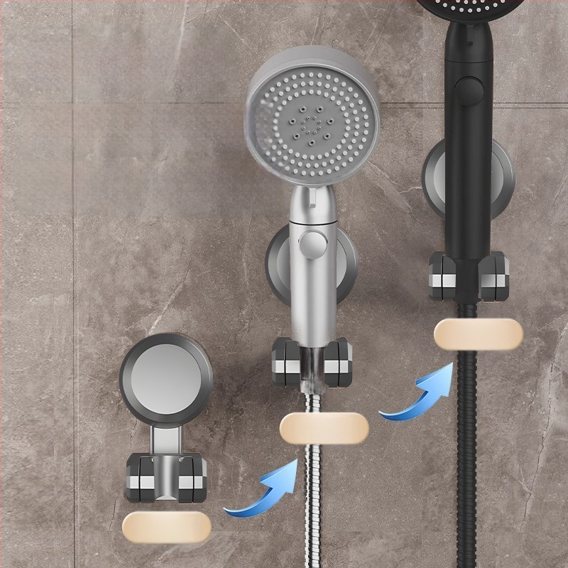 Boonen dušo laikiklis su judančiu siurbtuku ir lipnia baze, ABS medžiaga, šviesus prabangos stilius