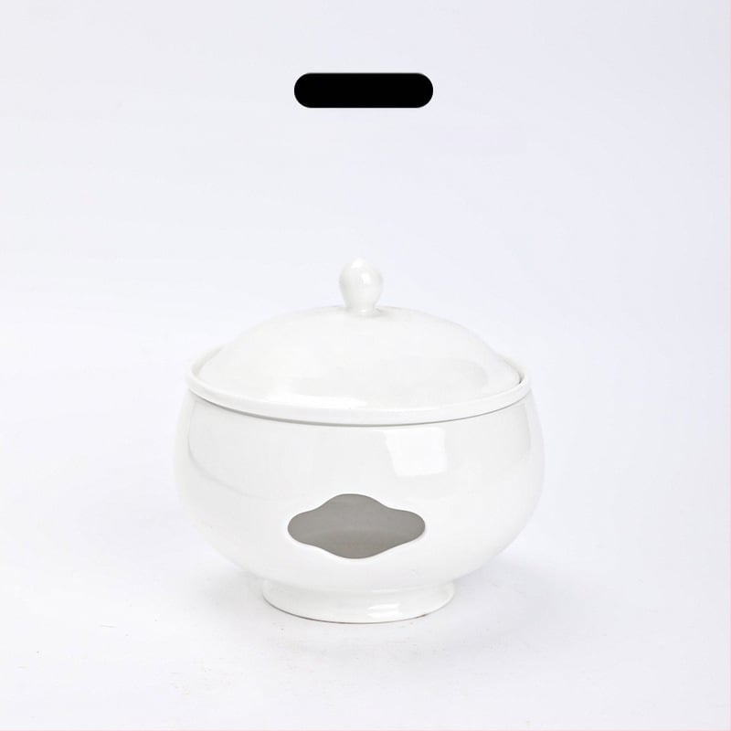 Porcelāna sautējuma trauks ar vāku, dubultiem rokturiem, pielāgojama ar logotipa drukāšanu, zem glazūras apdare, viesnīcu virtuves keramika