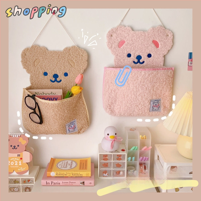 Väikesekarud kujuline seinale riputatav hoiukott – granuleeritud kasmir, mitmekülgne