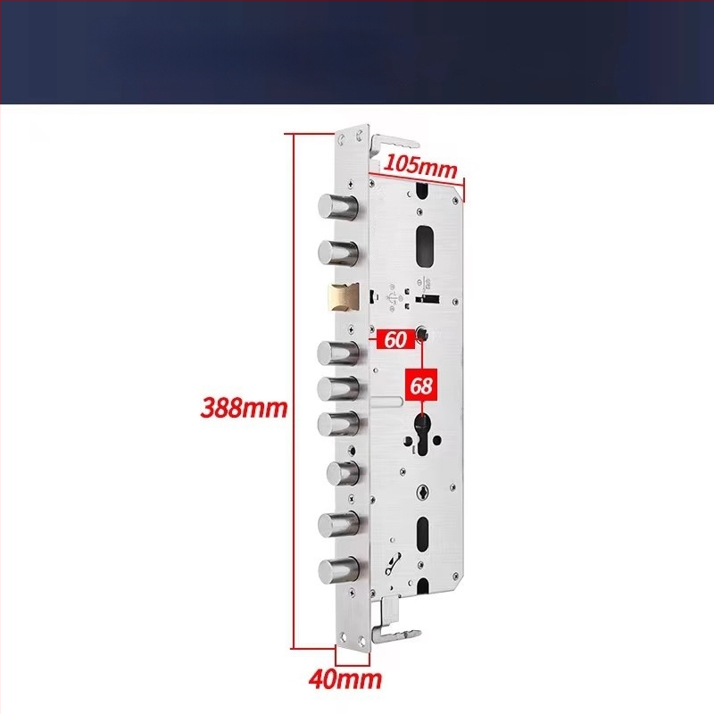 Duru spynos korpusas su piršto atspaudu apsaugai nuo įsilaužimo, nerūdijantis plienas, stačiakampė ir apvali galvutė, nestandartinis modelis, modernus minimalistinis dizainas, svoris 1