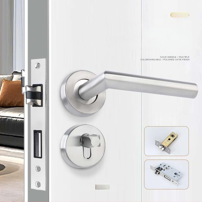 Xiong Kaijie nerūdijančio plieno vidaus durų rankena su spyna – vidaus durų spyna, šiuolaikiškas stilius