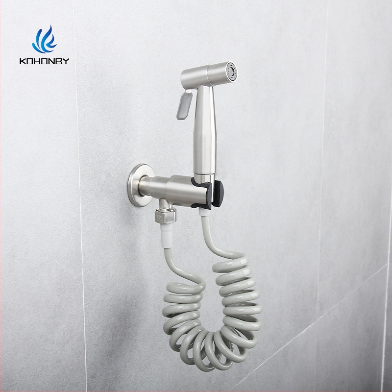 304 roostevabast terasest kolmnurkventiiliga WC-dušikomplekt, peidetud paigaldus, mudel SK-8811