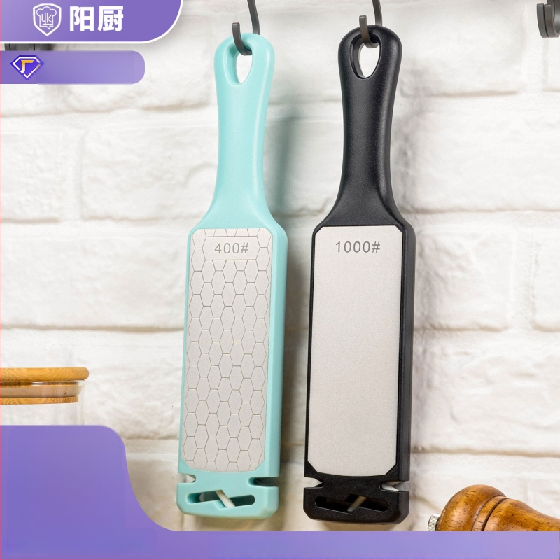 Peilių šlifuoklis – dvipusis emery akmuo, 400/1000 granulės, šlifuoja aštrius peilius, virtuvės įrankis