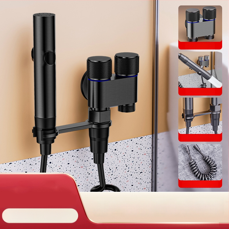 Tualeto komplektas su purškimo pistole ir čiaupo išplėtikliu, nerūdijantis plienas, Luyu prekinis ženklas, lengvas prabangos stilius