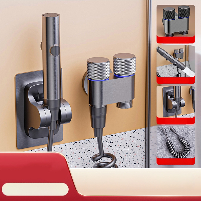 Tualeto komplektas su purškimo pistole ir čiaupo išplėtikliu, nerūdijantis plienas, Luyu prekinis ženklas, lengvas prabangos stilius