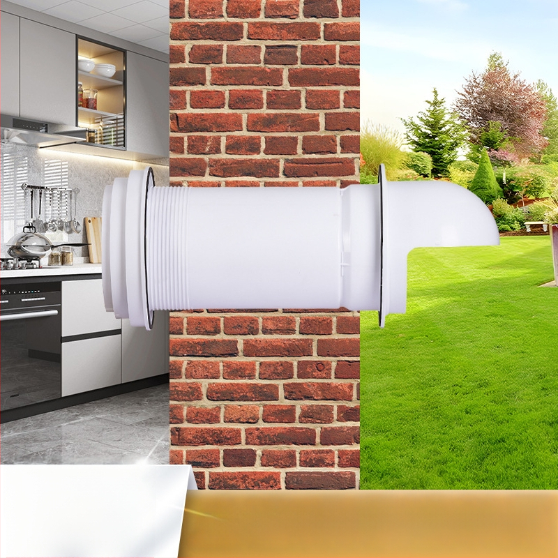 Virtuves atgriezeniskā plūsmas vārsta ventilis – caur sienu, PP plastmasa, mūsdienīgs minimālisma stils, izturīgs pret vēju, lietu un putniem