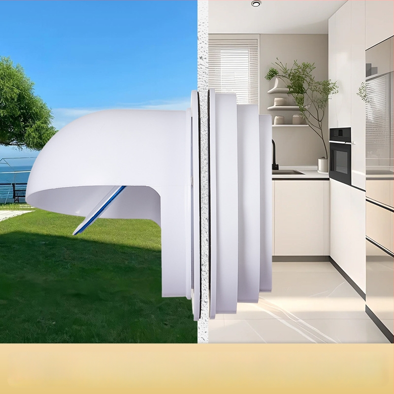 Virtuves atgriezeniskā plūsmas vārsta ventilis – caur sienu, PP plastmasa, mūsdienīgs minimālisma stils, izturīgs pret vēju, lietu un putniem