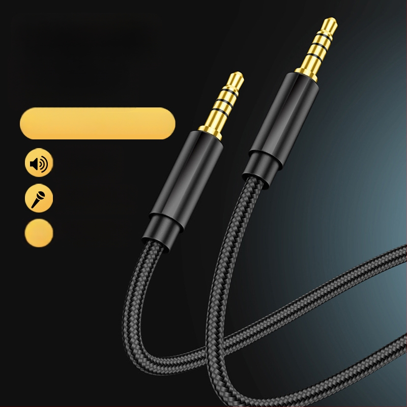 RXIX Luo 4-kanalų 3,5 mm garso kabelis vyras-vyras, auksu dengti kontaktai, varinis laidininkas