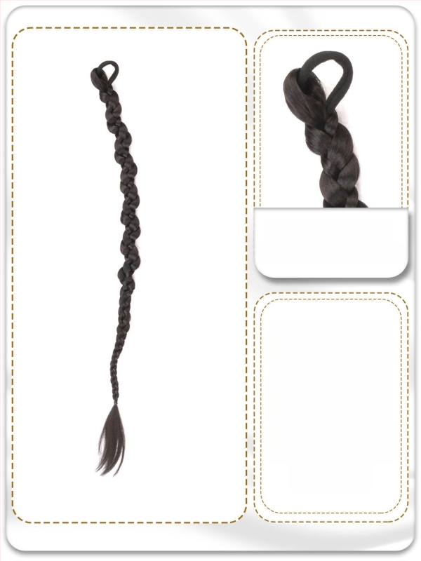 Parūka ar asti un pītu pinumiem ķīniešu nacionālā stilā, roku darbs, mati no augsttemperatūras stieples, nav krāsoti un nav permētie