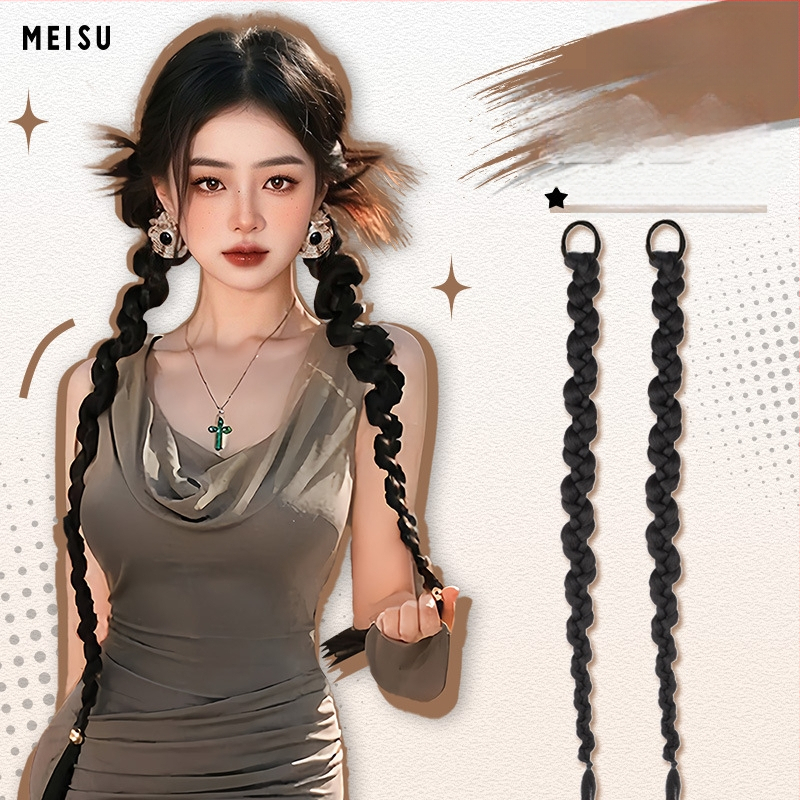 Parūka ar asti un pītu pinumiem ķīniešu nacionālā stilā, roku darbs, mati no augsttemperatūras stieples, nav krāsoti un nav permētie